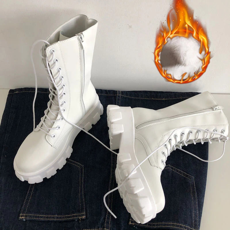 Mid Calf Boots Autumn Winter Fashion