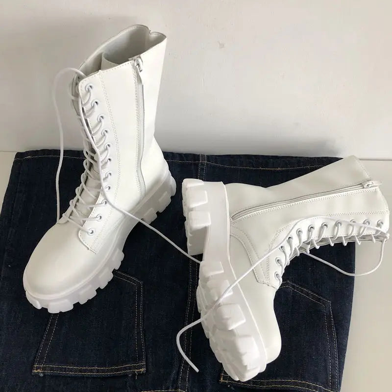 Mid Calf Boots Autumn Winter Fashion