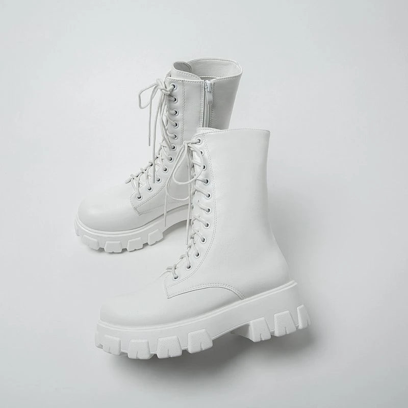 Mid Calf Boots Autumn Winter Fashion