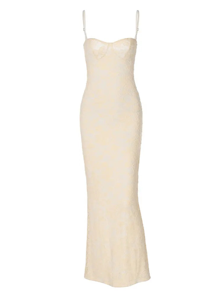 Spring Lace Printed Maxi Dress