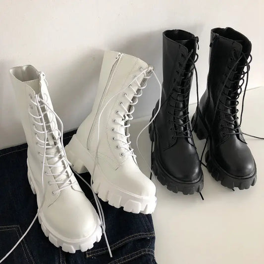 Mid Calf Boots Autumn Winter Fashion
