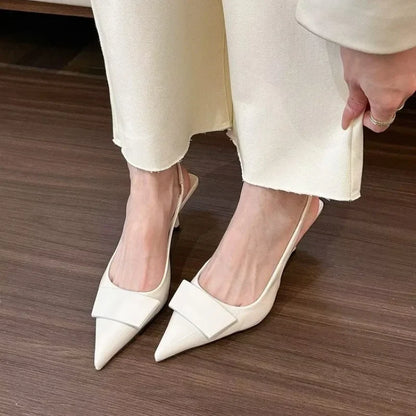 Fashion Square Buckle Pointed Toe Sandals Pumps