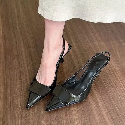 Fashion Square Buckle Pointed Toe Sandals Pumps