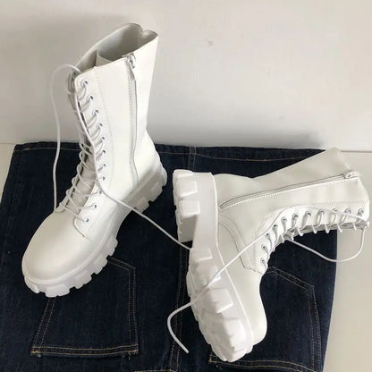 Mid Calf Boots Autumn Winter Fashion